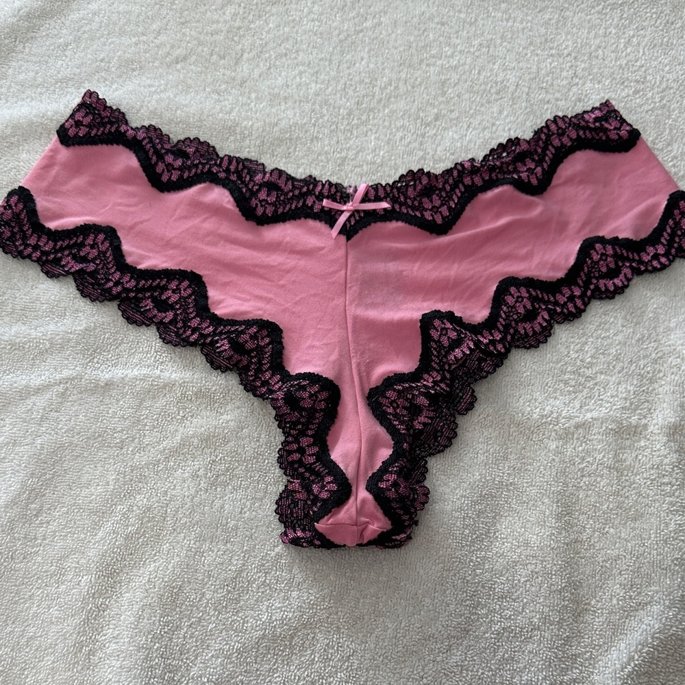 Victoria's Secret Pink Panties with Black Lace